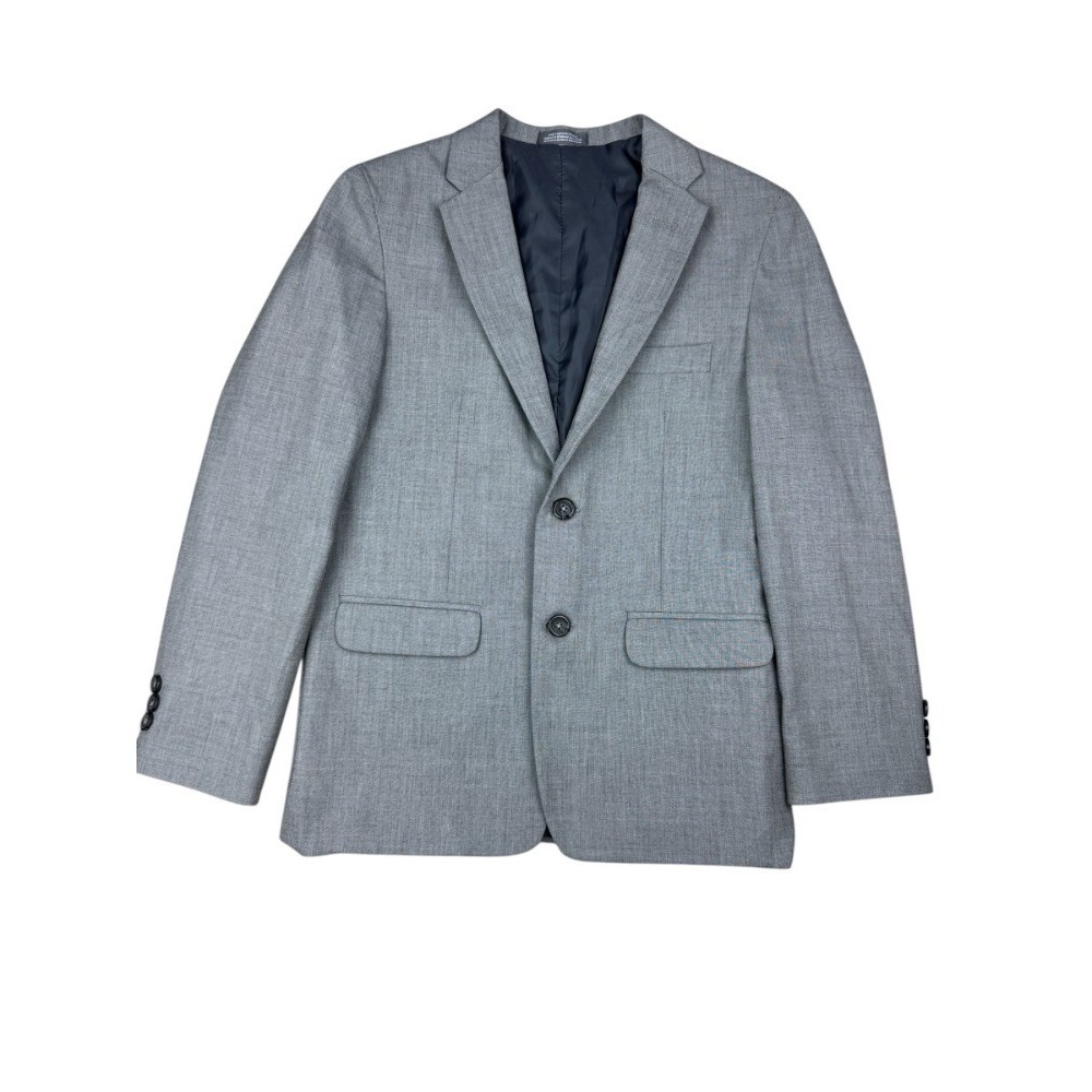 Van Heusen Flex Women's 14 Gray Blazer Double Button‎ Polyester Spandex Lined